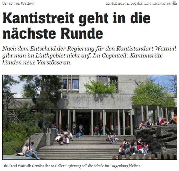 Kantistreit geht in die nächste Runde