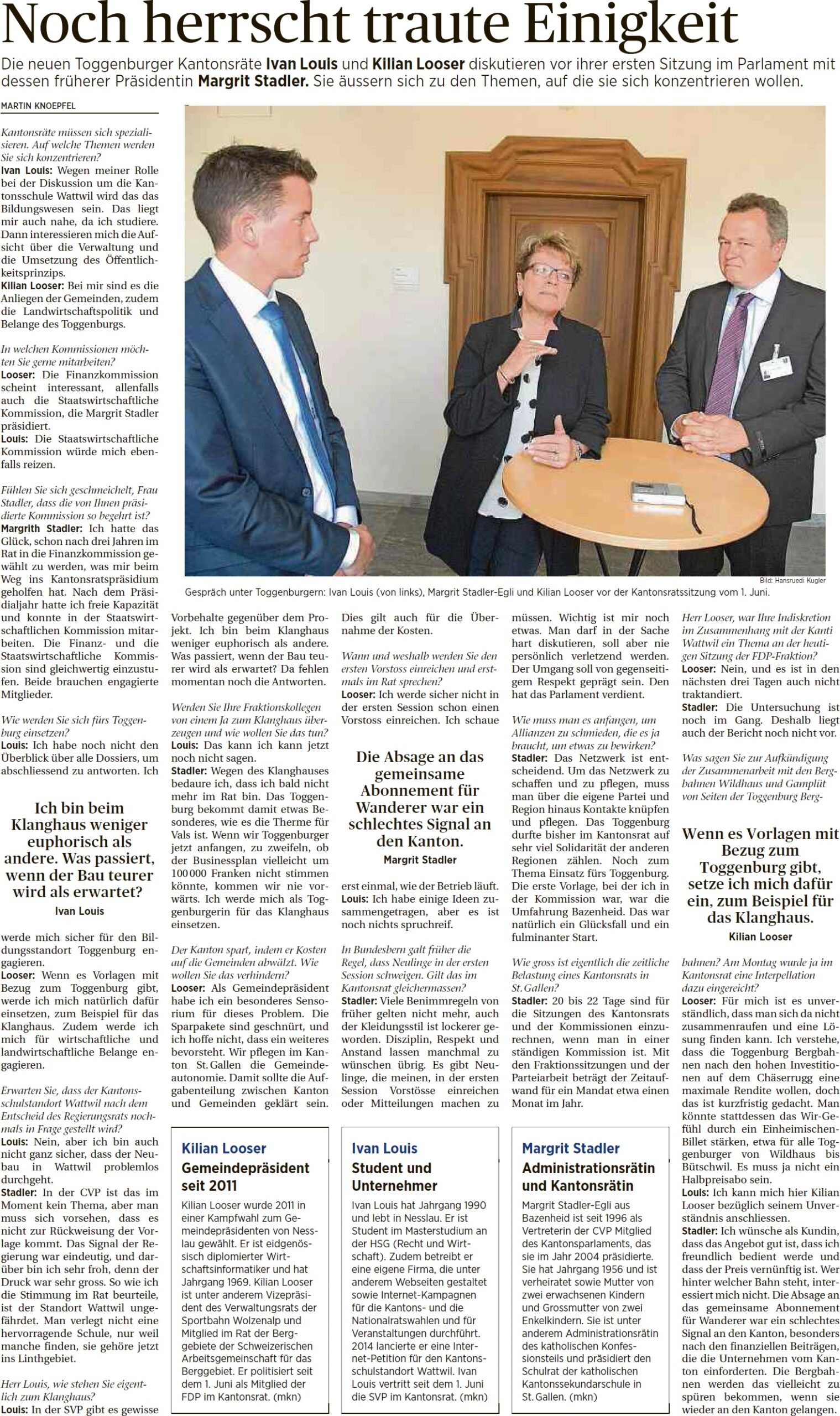 Noch herrscht traute Einigkeit